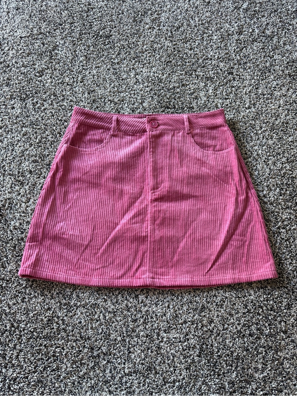 Francesca's Collections Rose Pink Corduroy Mini Skirt